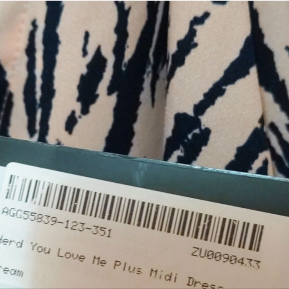 Nasty Gal Zebra Print Plus Midi Dress with V-Neckline sz 20 NWT - Picture 5 of 9